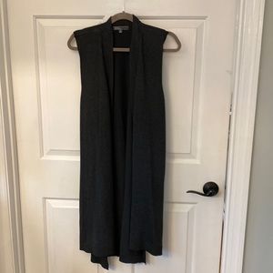 Charcoal knit knee length sweater vest